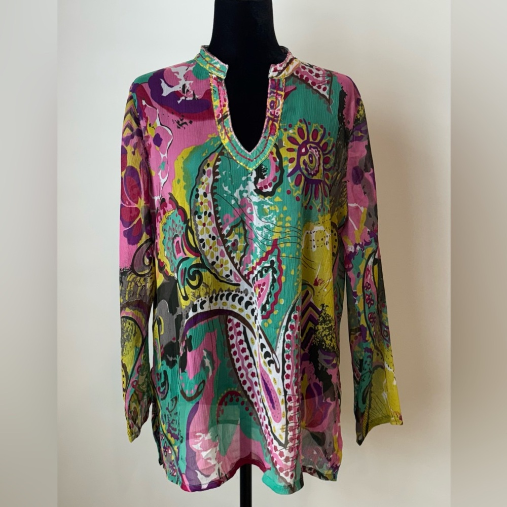 TravelSmith Colorful Paisley Tunic